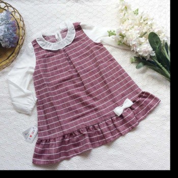 váy thu kẻ tay trắng size 3-7